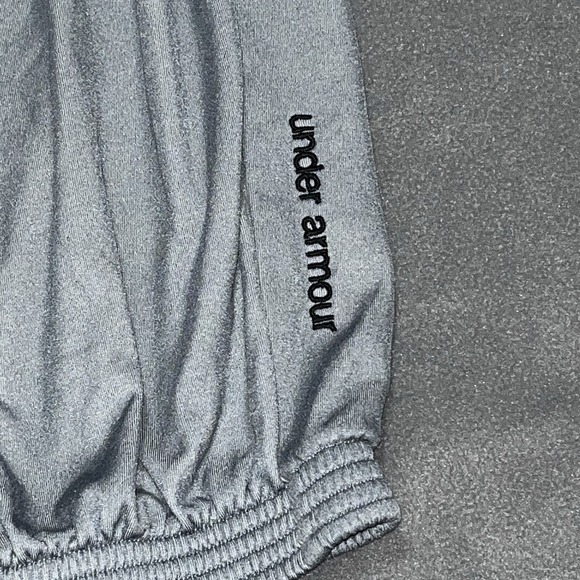 Under Armour Gray Joggers Large Athletic Performance Pants Black Logo - Picture 4 of 5